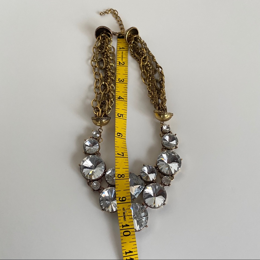 New Gold Chains & Sparkly Large Statement Necklace - image 7